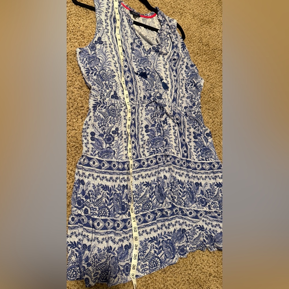 Nautica Sustainably Crafted Floral Print Blue Patterned Mini Dress US Sz XXL - Picture 6 of 7